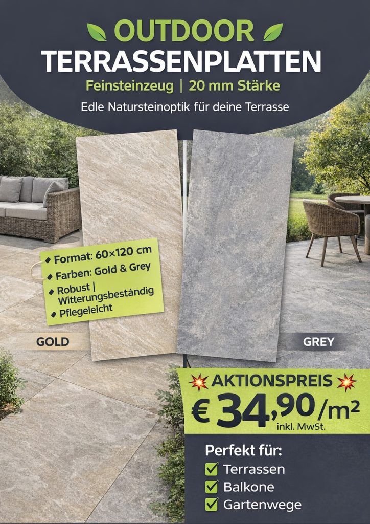 Outdoor Terrassenplatten Aktion, Horvath, Fliesen, Naturstein, Tirol, Tarrenz